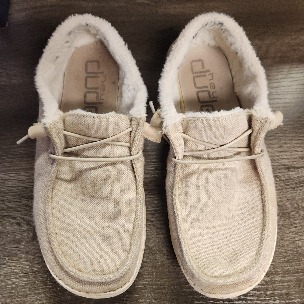 Hey Dude Women's Wendy Funk Wool Beige Size 7 Slip‎ On Walking Comfort Shoes - Picture 2 of 10